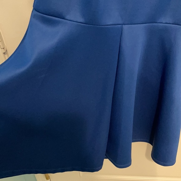 Blue Fit & Flare Cocktail Dress with Black Lace 1X - Picture 5 of 12